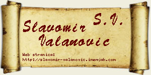 Slavomir Valanović vizit kartica